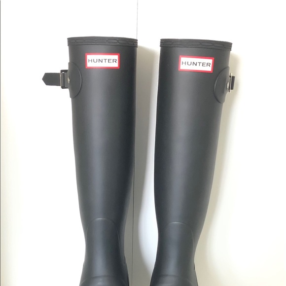 Hunter original tall rain boots black matte 9 - Picture 6 of 12
